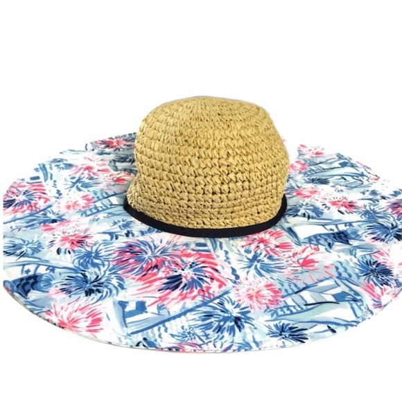 Lilly Pulitzer Accessories - Lilly Pulitzer Crew Blue Straw Beach Hat One Size
